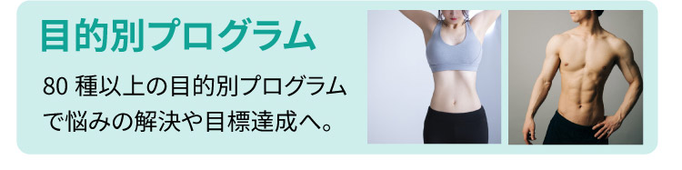 目的別プログラム：80種類以上の目的別プログラムで悩み解決や目標達成へ
